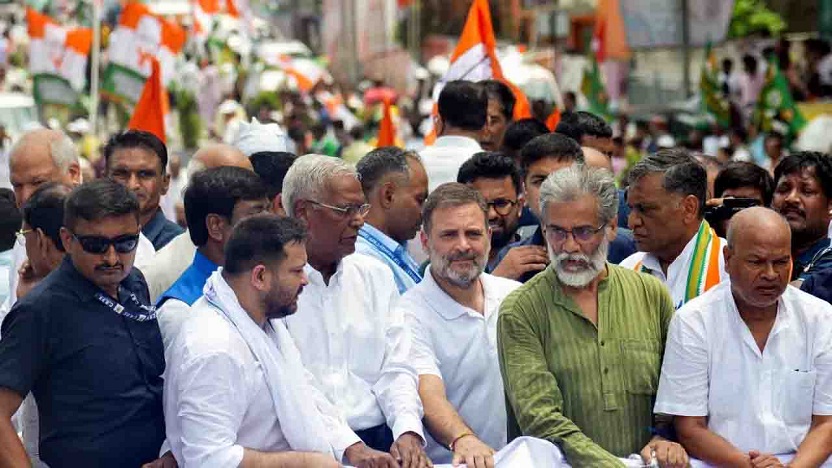 Rahul Gandhi and Tejashwi Yadav took part in Bihar Bandh